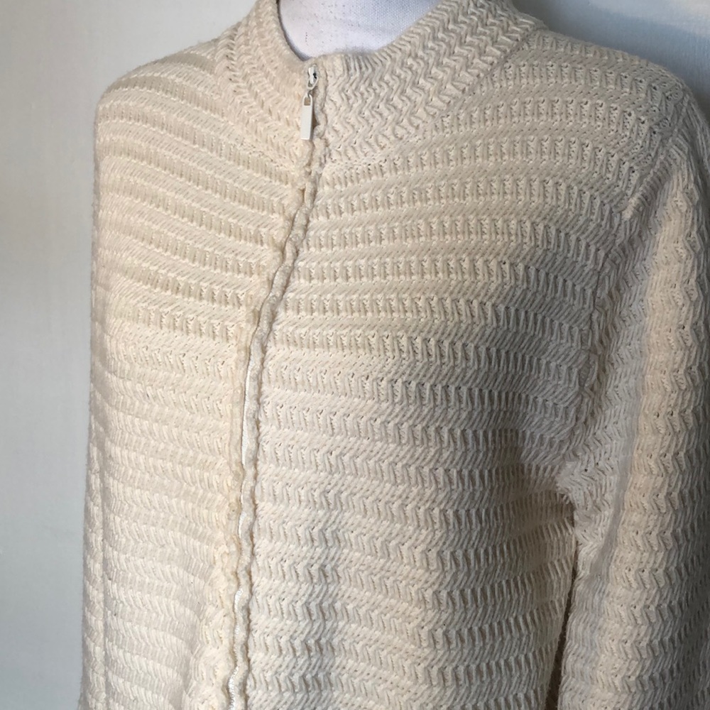 Eileen Fisher full zip wool blend sweater